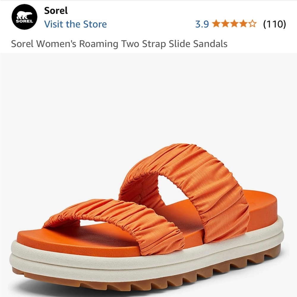 Sorel Women's Roaming Two Strap Slide Sandals - Orange